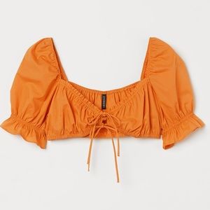 NWT H&M puff sleeve crop top